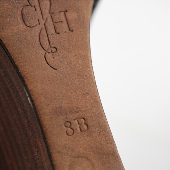 Cole Haan Womens Haven Sandals Size 8 Black Leather Gladiator Lace Up Wedge Heel - Picture 9 of 13